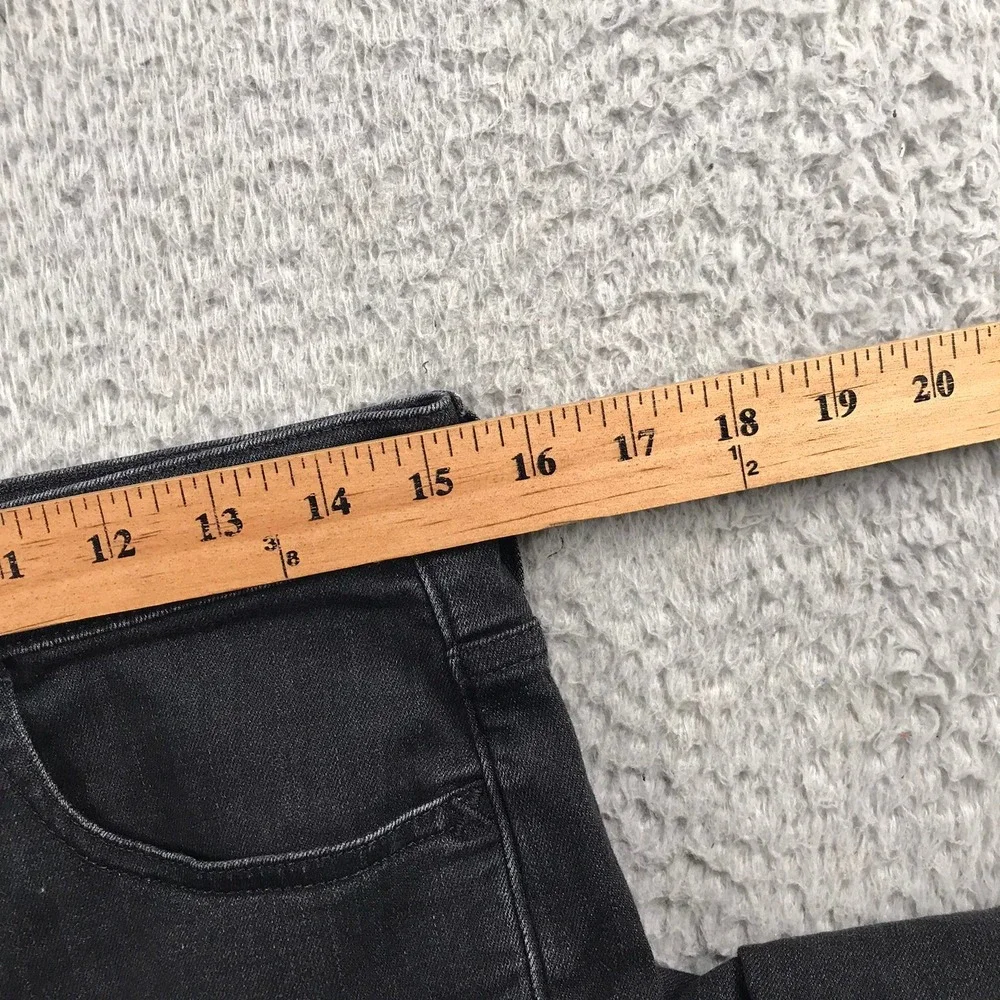 Madewell Roadtripper Skinny Flare Jeans Women 29 Black High Rise Side Slit Denim